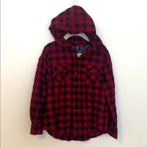 Boys red hoodie flannel NWT